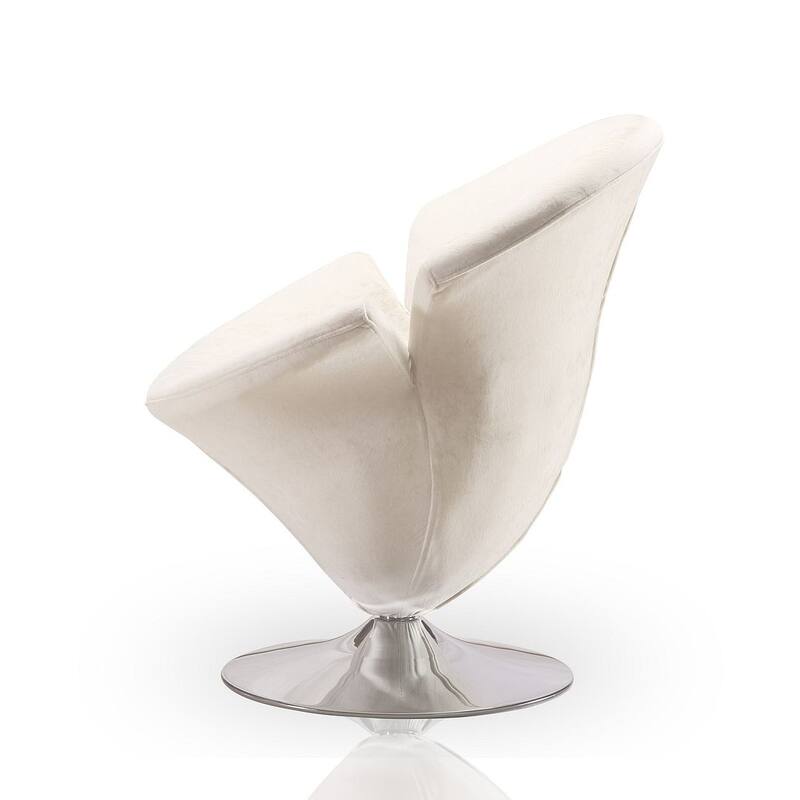 Manhattan Comfort Tulip Polished Chrome Velvet Swivel Accent Chair (Set of 2)