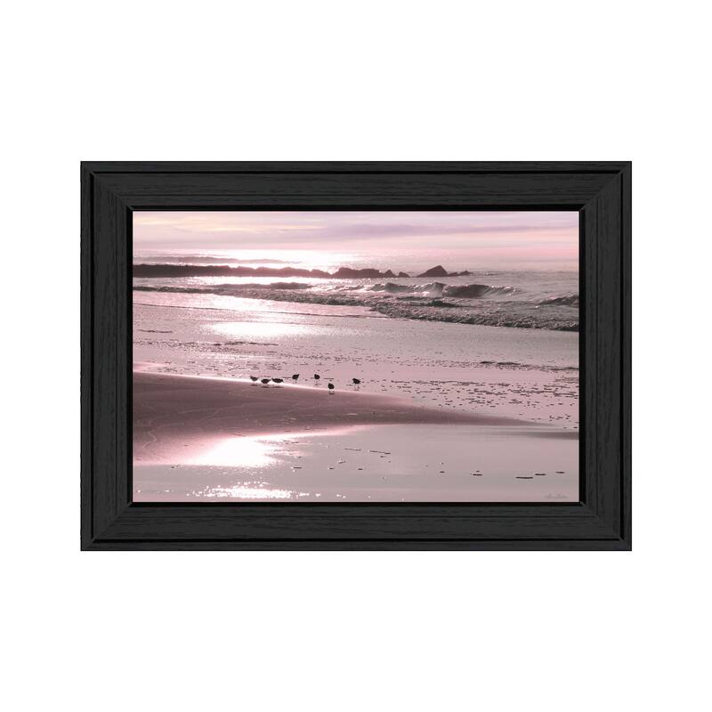 TrendyDecor4U Coastal "Breakfast On The Beach" Framed Print Wall Art