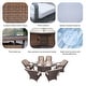 preview thumbnail 13 of 11, Modern 7-piece Aluminum Fire Pit Table with with 6 Woven PE Chairs