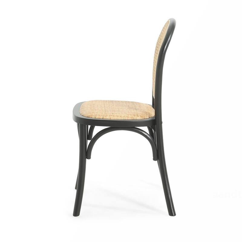 2PCS Wood Rattan Dining Chairs