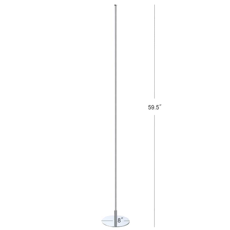 Cairo 59.5" LED Integrated Floor Lamp, Chrome by JONATHAN Y - 59.5" H x 8" W x 8" D