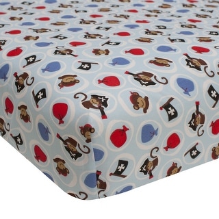 Bedtime Originals Treasure Island Blue/Red/White Pirate Theme Baby Fitted Crib Sheet