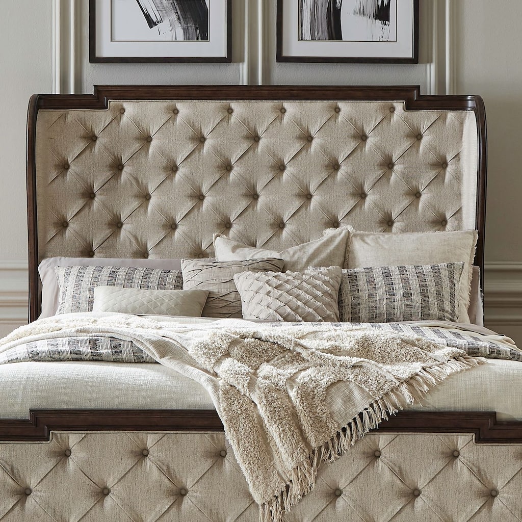 Liberty Furniture Provence Park Upholstered Bed Shelter Headboard - King, Queen