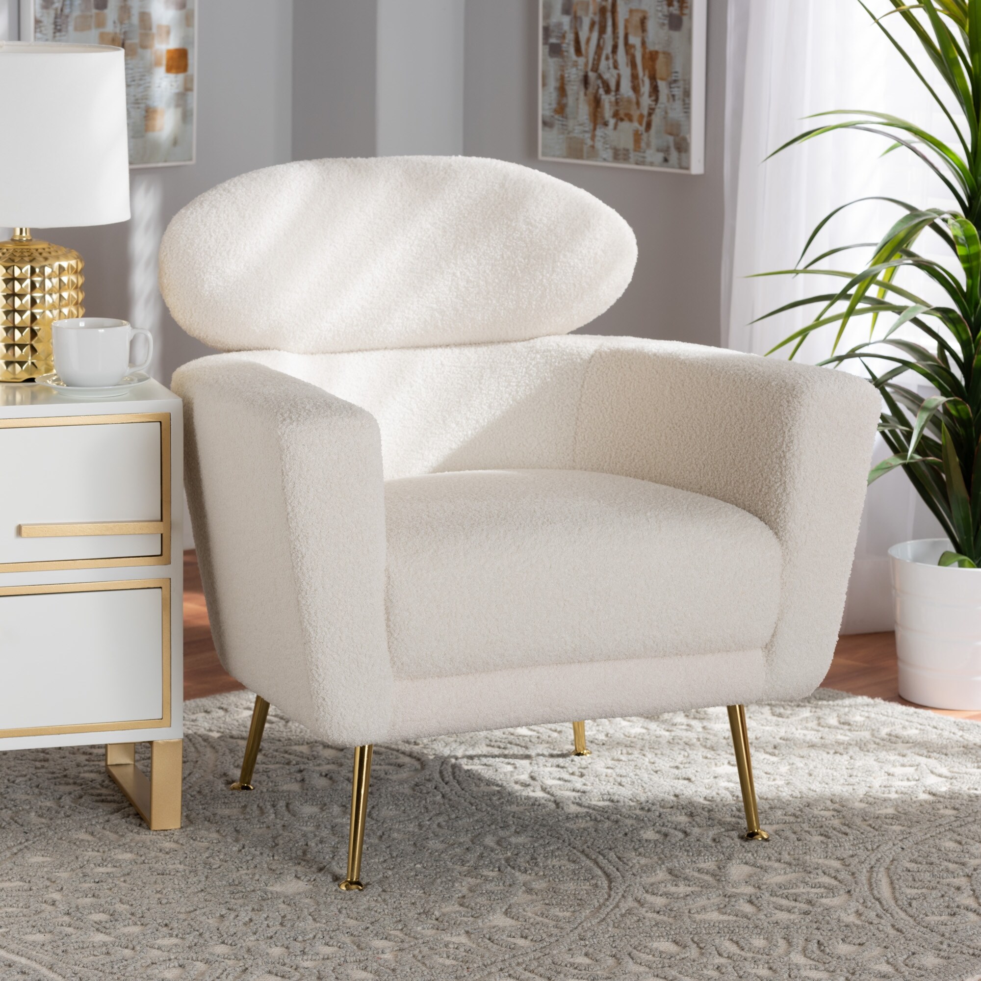 Gold deals metal armchair