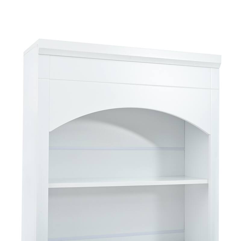 Kitchen Pantry Cabinet with Faux Marble Top, Freestanding Storage Cabinet, Buffet Cabinet with 5 Drawers & Adjustable Shelf