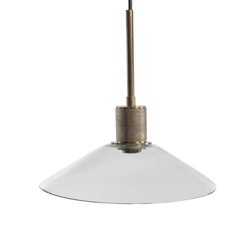 Signature Design by Ashley Chaness Clear/Brass Glass Pendant Light - 12"W x 12"D x 12"H