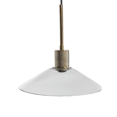 Signature Design by Ashley Chaness Clear/Brass Glass Pendant Light - 12"W x 12"D x 12"H