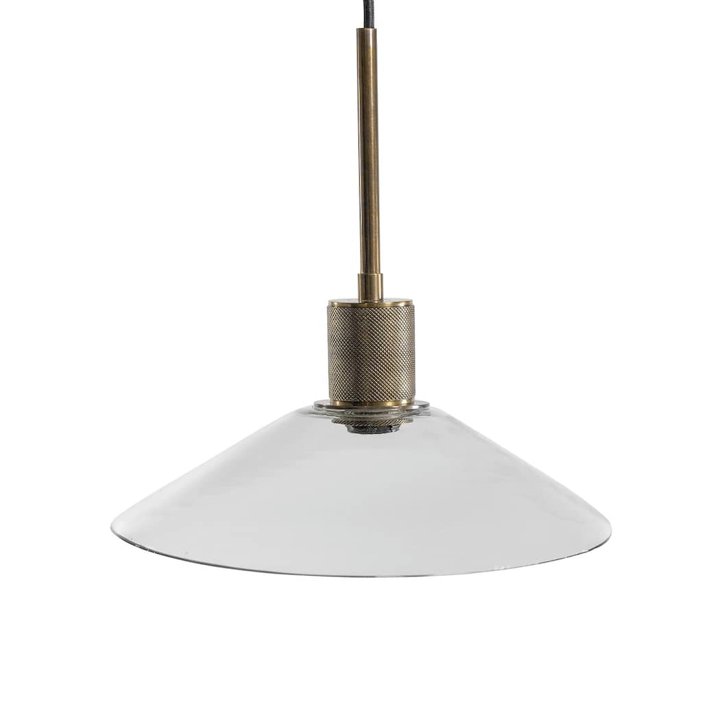 Signature Design by Ashley Chaness Clear/Brass Glass Pendant Light - 12"W x 12"D x 12"H