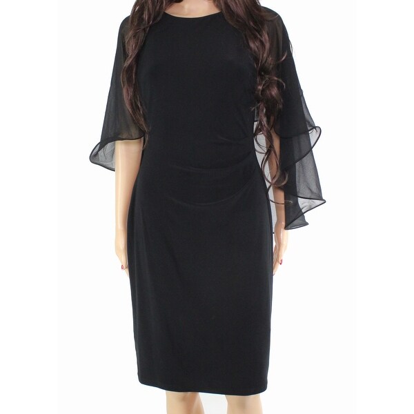 ralph lauren black cape dress