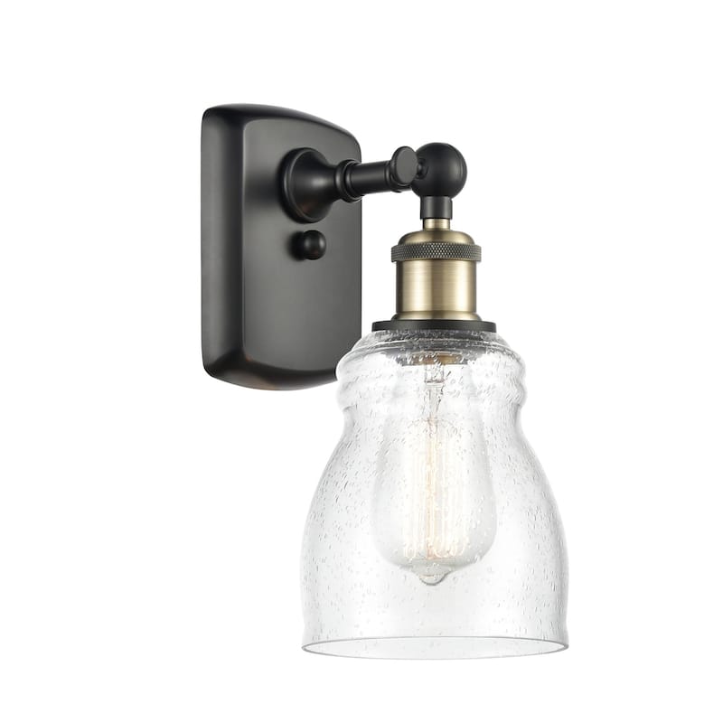 Innovations Lighting Ellery 9" Tall Bathroom Sconce - Black Antique Brass / Seedy
