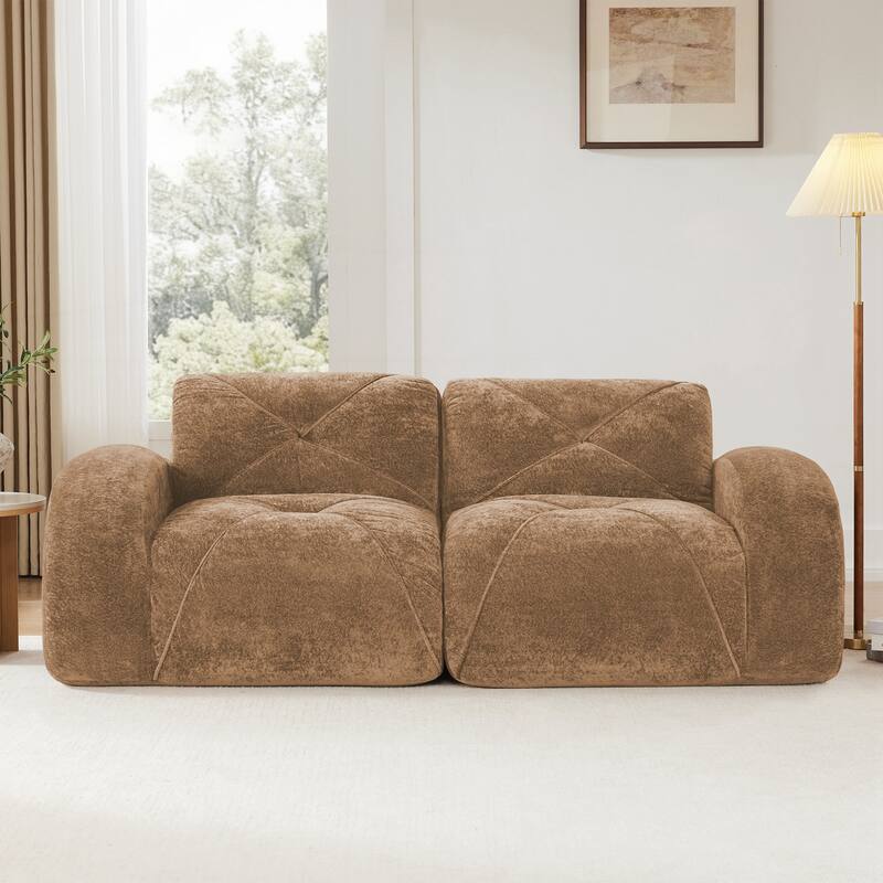 Sofa Couches With boneless Sofa,Soft Velvet Fabric,Bottom Anti-Slip Design