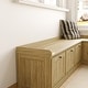 preview thumbnail 17 of 15, Corner Storage Bench with Lift-Top Seats, Faux Drawer Fronts, Oak Finish, Entryway & Living Room Organizer