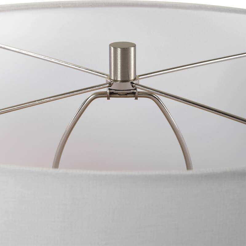 Ceramic Glossy Table Lamp with White Tapered Shade - 25.75" - White