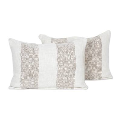Novica Handmade Diamond Elegance In Umber Cotton Cushion Covers (Pair)