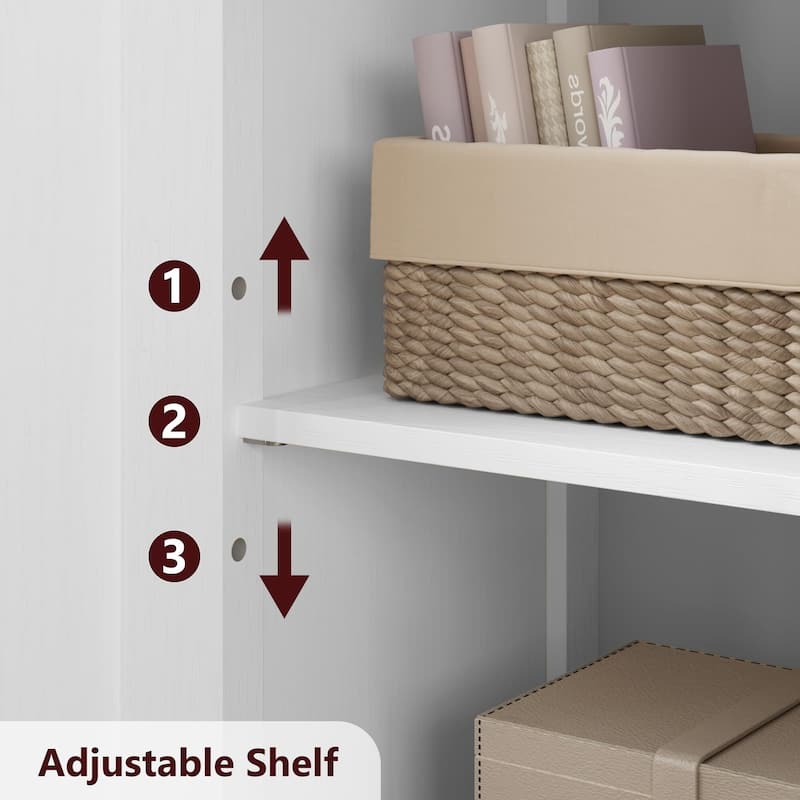 67" H Tall Bathroom Storage Cabinet Freestanding Bathroom Storage Cabinet with 4 Doors