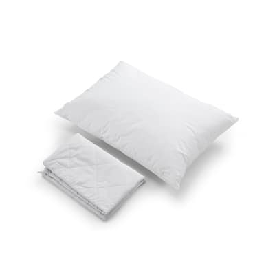 Luxe Down Alternative Silk Hypoallergenic Pillow - Queen Size - Light Grey/Light Gray/White
