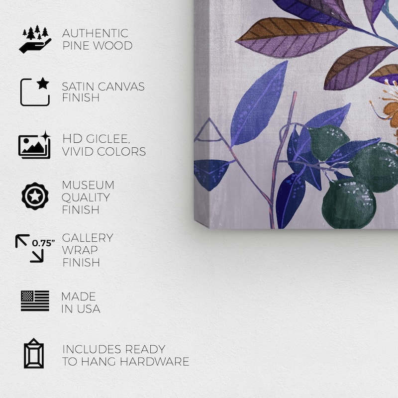 Wynwood Studio Canvas Floral and Botanical Flower Dreams Purple and Traditional Wall Art Canvas Print