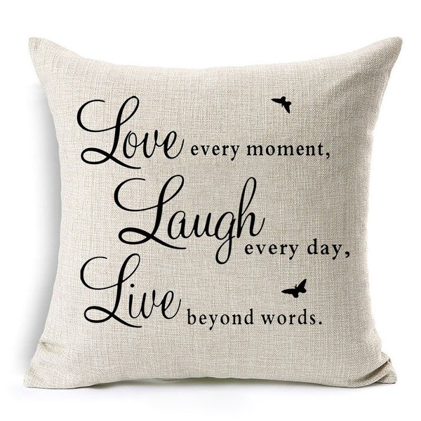 Throw pillows with sayings store on them