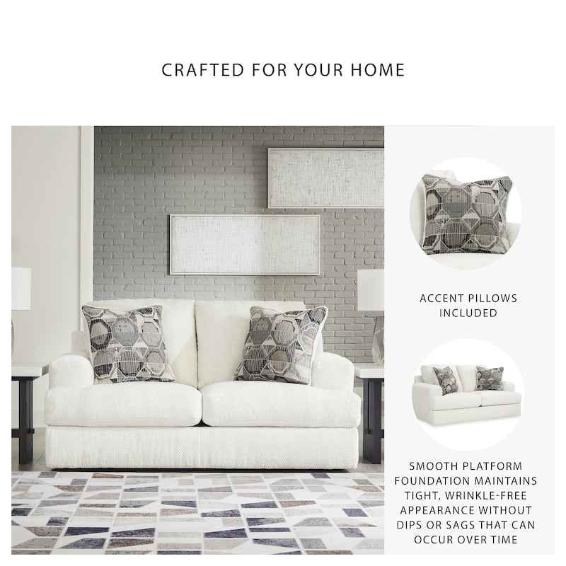 Signature Design by Ashley Karinne White Loveseat - 70"W x 41"D x 39"H