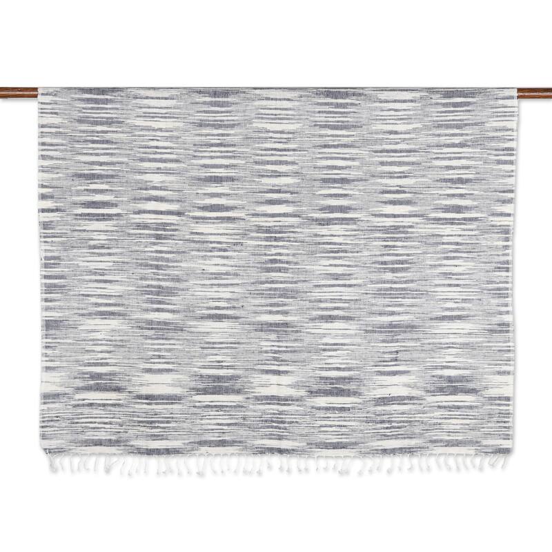 Novica Handmade Blue Heaven Cotton Throw Blanket