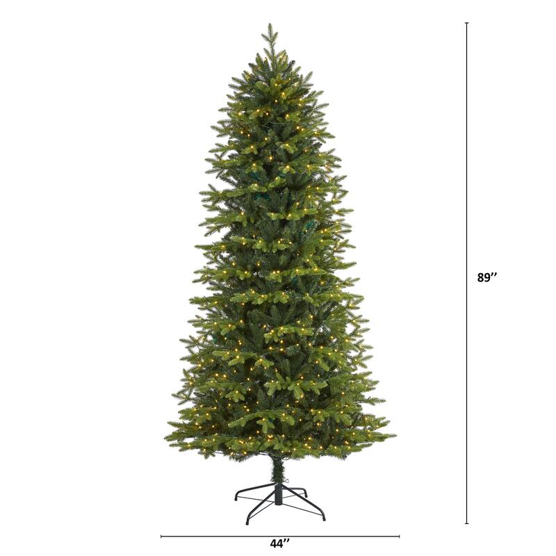 7.5' Belgium Fir "Natural Look" Artificial Christmas Tree with 550 Clear LED Lights