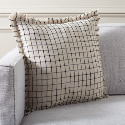 SAFAVIEH Home Raie 20-inch Natural/Black Decorative Pillow
