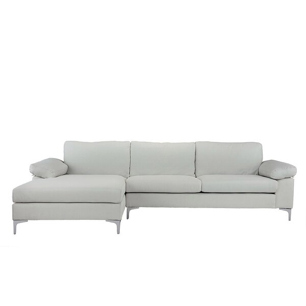 Modern Large Linen L-shaped Sectional Sofa with Wide Chaise. Opens flyout.