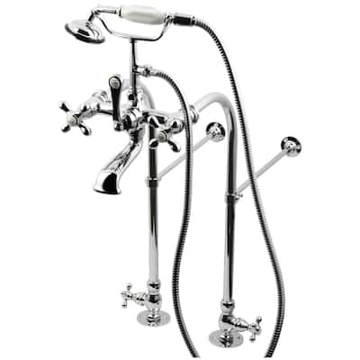 Kingston Brass Vintage Deck Mounted Clawfoot Tub Filler with Built-In