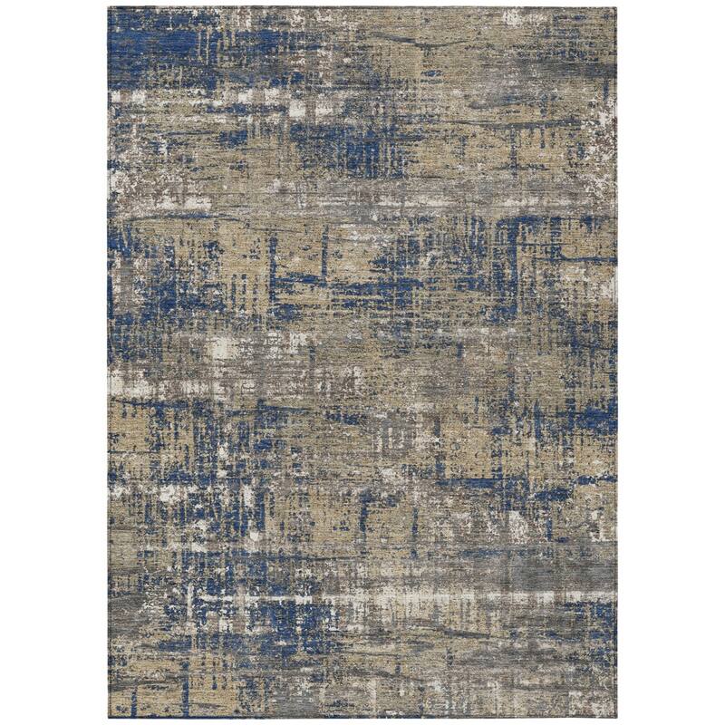 HomeRoots Geometric Transitional Rectangle Outdoor Rug