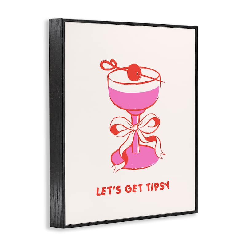 Stupell Let's Get Tipsy with Glass Framed Giclee Art Design By House of Lulu