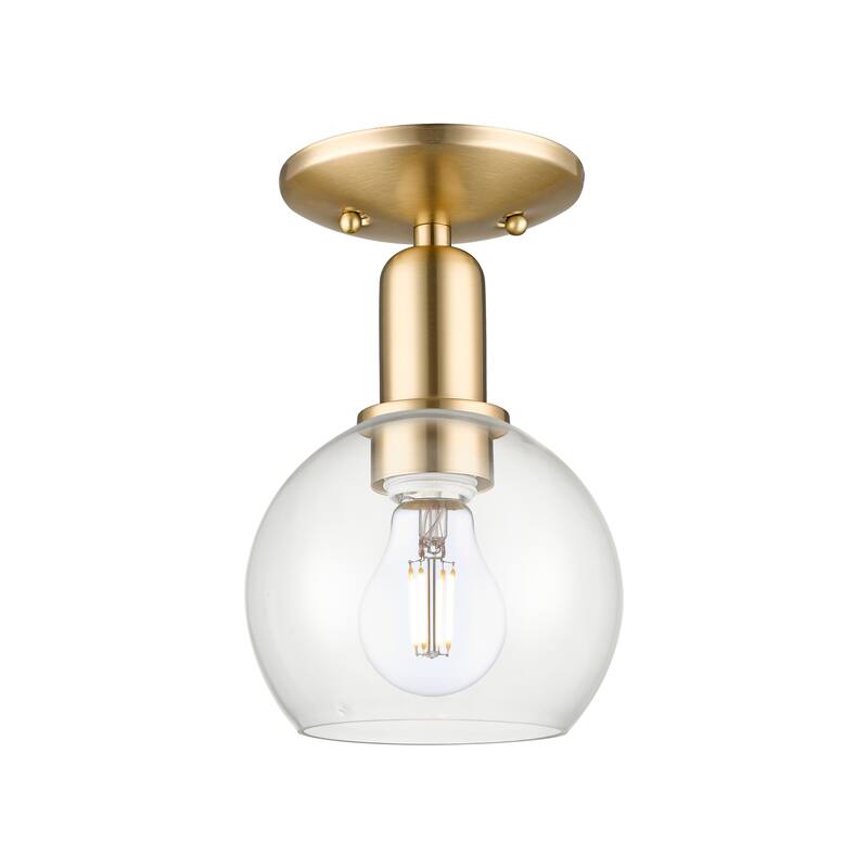 Innovations Lighting Endless Possibilities Arcadia - Athens - 1 Light 6" Semi-Flush Mount - Clear/Champagne Bronze