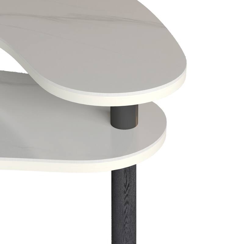 GDFStudio - Eulalia 360 Degree Rotating Nesting Coffee Table Set with Solid Rubberwood Legs