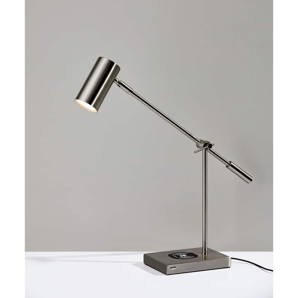 Adesso Collette LED Desk Lamp with Adesso Charge Wireless Charging Pad