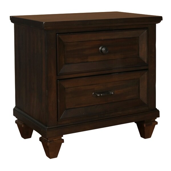 Shop 2 Drawer Wooden Nightstand with Metal Knob and Handle, Brown