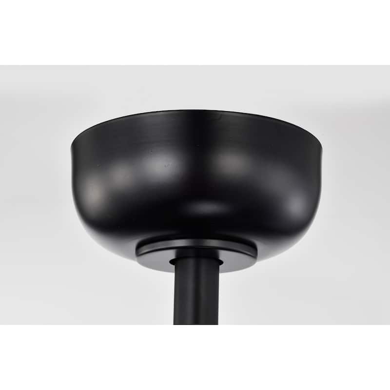 Hemming 26-inch Matte Black 6 Lights 3 Blades Lighted Ceiling Fan with Remote