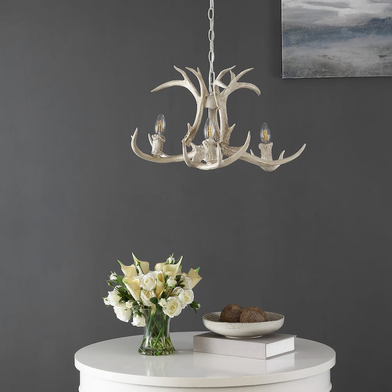 SAFAVIEH Lighting Cenwyn Chandelier - Antique White - 22"W x 22"D x 90"H
