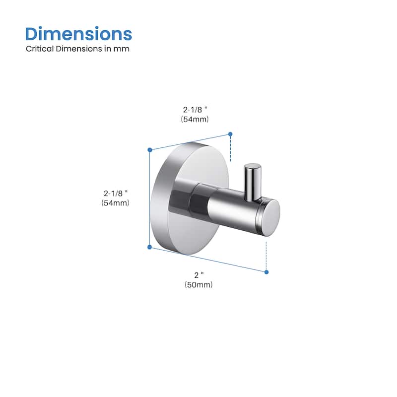 Circular Bathroom Towel & Robe Hook 2 Count