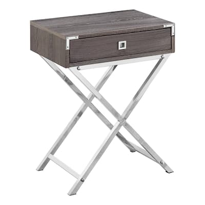 24” Modern Nightstand with Drawer and Cross Base Wood End Table for Bedroom or Living Room - 18.25”L x 12”W x 24”H
