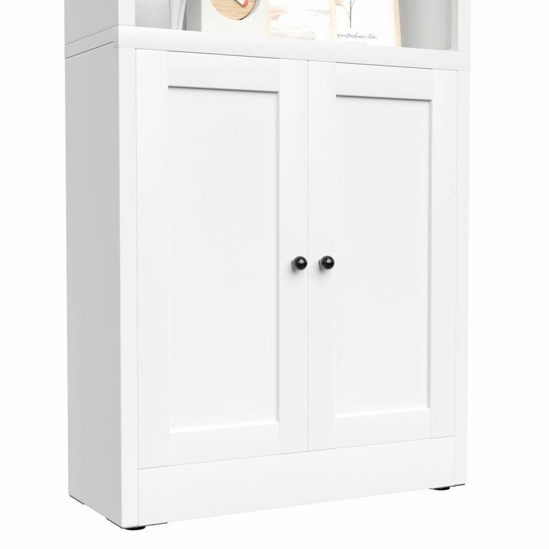 71" Tall Metal Bookcase with Door and Adjustable Shelves