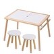 preview thumbnail 1 of 7, Natural Wood Pine Sensory Table Set with Stools & Storage Bins - 32.1" x 23.6" x 19.9"
