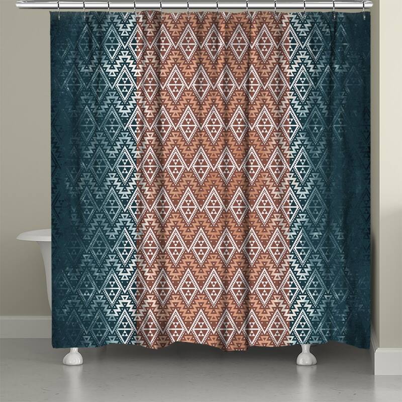 Laural Home Canyon Dark Cyan Green Shower Curtain