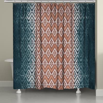 Laural Home Canyon Dark Cyan Green Shower Curtain