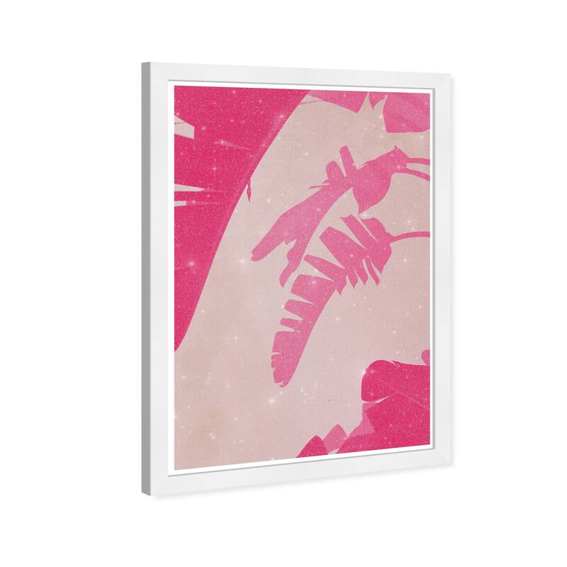 Wynwood Studio Prints Floral and Botanical Pink Palms Pink and Dark Pink Glam Wall Art Canvas Print