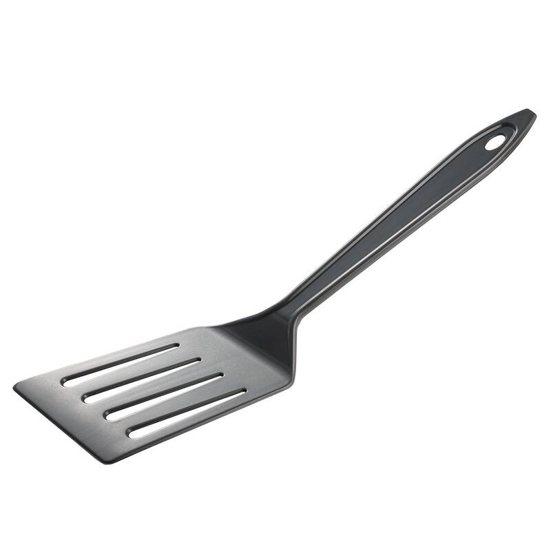 Hutzler 11-inch LOPOL Reinforced Nylon Slotted Spatula Turner, Set of 2 - Gray