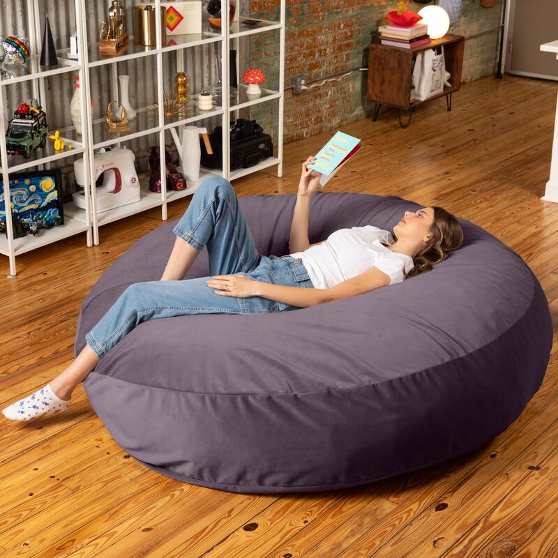 Jaxx Cocoon 6 Ft Giant Bean Bag Sofa and Lounger for Adults, Lush Velvet