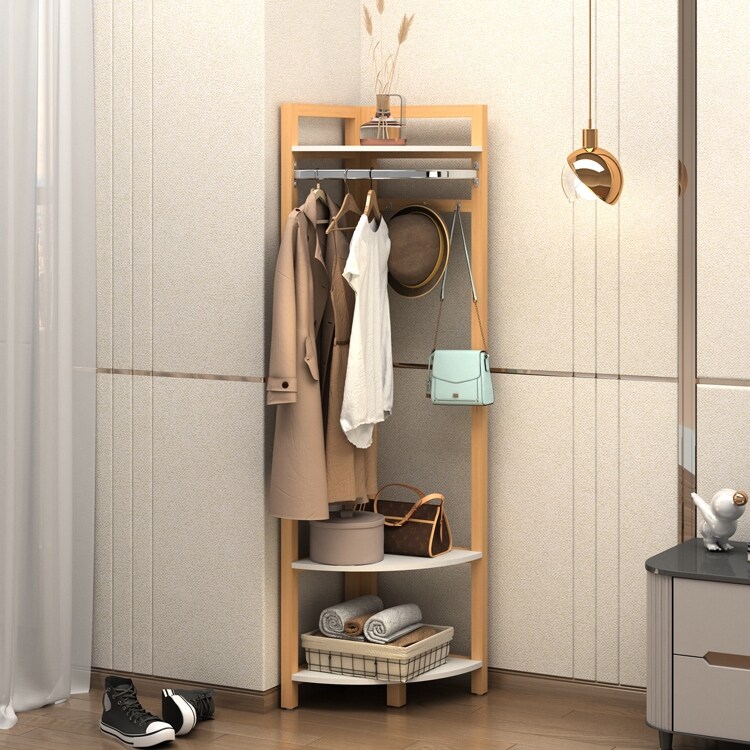 Wooden shoe rack cheap with coat hanger