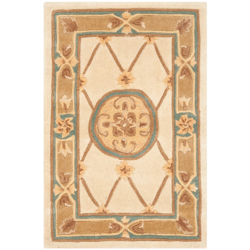 SAFAVIEH Handmade Naples Feryal Traditional Oriental Wool Rug - 2' x 3' - Ivory/Caramel