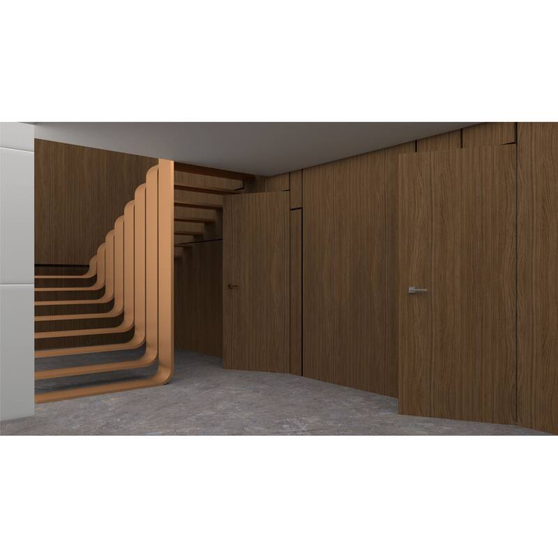 Solid Hidden Door with Handle Planum 0010 Walnut