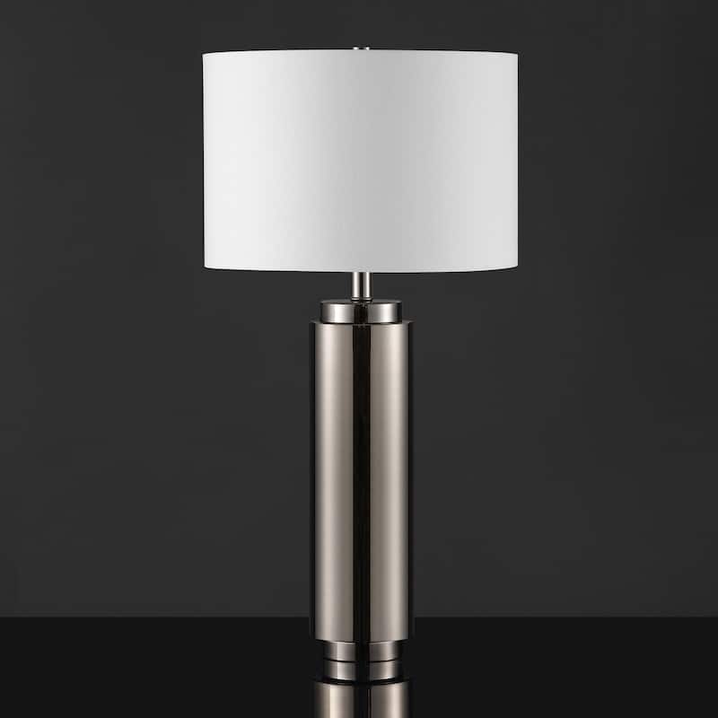 SAFAVIEH Couture Lighting 30-inch Terry Metal Pillar Table Lamp - 15 IN W x 15 IN D x 30 IN H