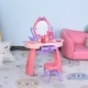 preview thumbnail 10 of 16, Qaba Kids Vanity Makeup Table Set with Chair, Pretend Play Toy for 3 Year Old Girls and Above Pink